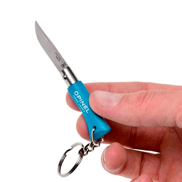 Нож-брелок Opinel №2 нержавеющая сталь голубой