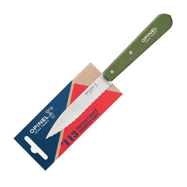 Нож столовый Opinel №113 (блистер) темно-зеленый