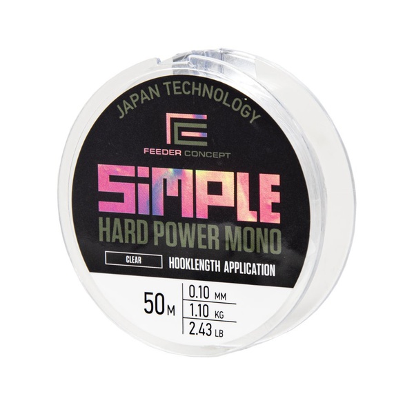 Леска Feeder Concept Simple Hard Power Mono Clear (50 м) Ø 0.10 мм