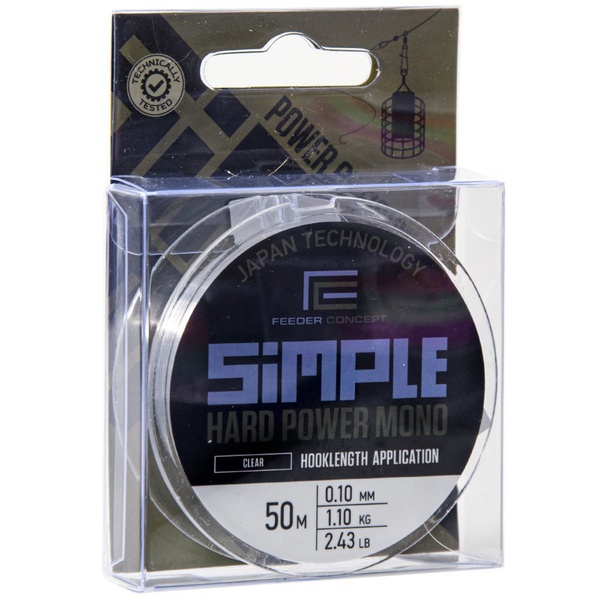 Леска Feeder Concept Simple Hard Power Mono Clear (50 м) Ø 0.10 мм