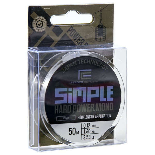 Леска Feeder Concept Simple Hard Power Mono Clear (50 м) Ø 0.12 мм