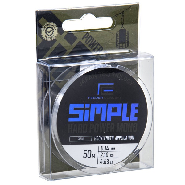 Леска Feeder Concept Simple Hard Power Mono Clear (50 м) Ø 0.14 мм