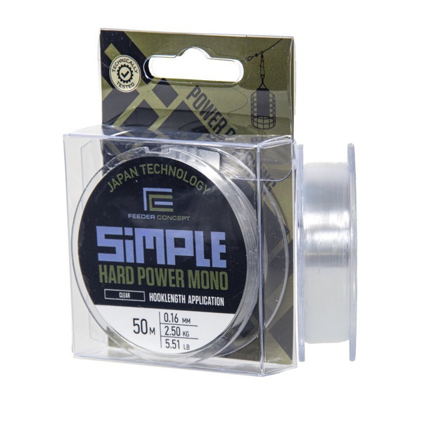 Леска Feeder Concept Simple Hard Power Mono Clear (50 м) Ø 0.16 мм