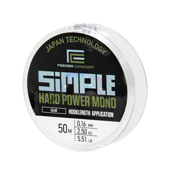 Леска Feeder Concept Simple Hard Power Mono Clear (50 м) Ø 0.16 мм
