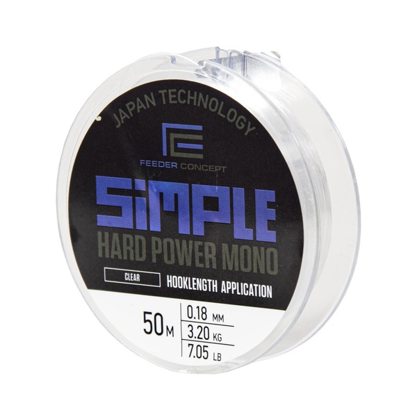 Леска Feeder Concept Simple Hard Power Mono Clear (50 м) Ø 0.18 мм