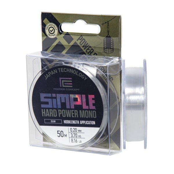 Леска Feeder Concept Simple Hard Power Mono Clear (50 м) Ø 0.20 мм