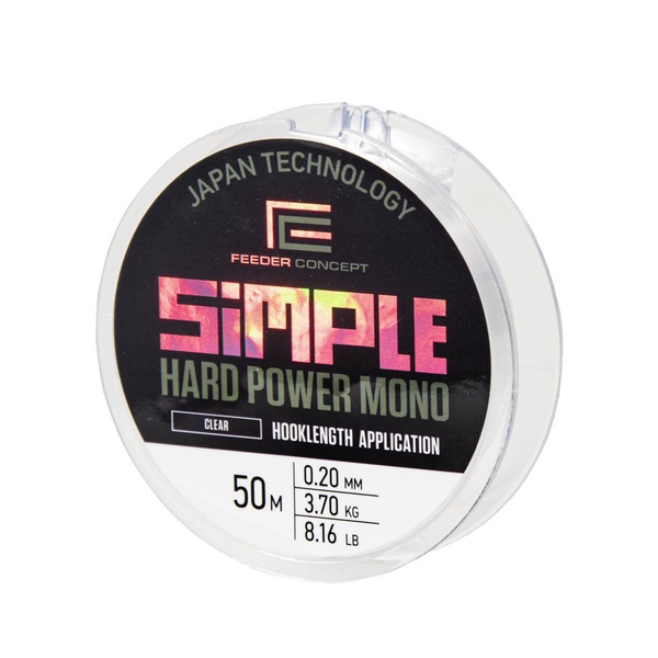 Леска Feeder Concept Simple Hard Power Mono Clear (50 м) Ø 0.20 мм