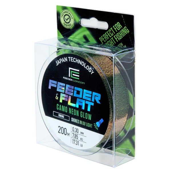 Леска Feeder Concept Feeder & Flat Camo Neon Glow (200 м) Ø 0.30 мм
