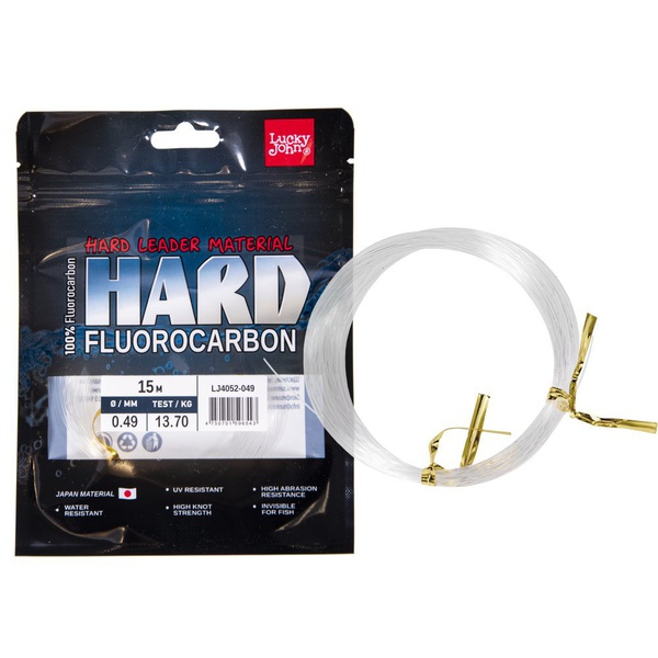 Леска Lucky John Fluorocarbon Hard Ø 0.49 мм / 15 м