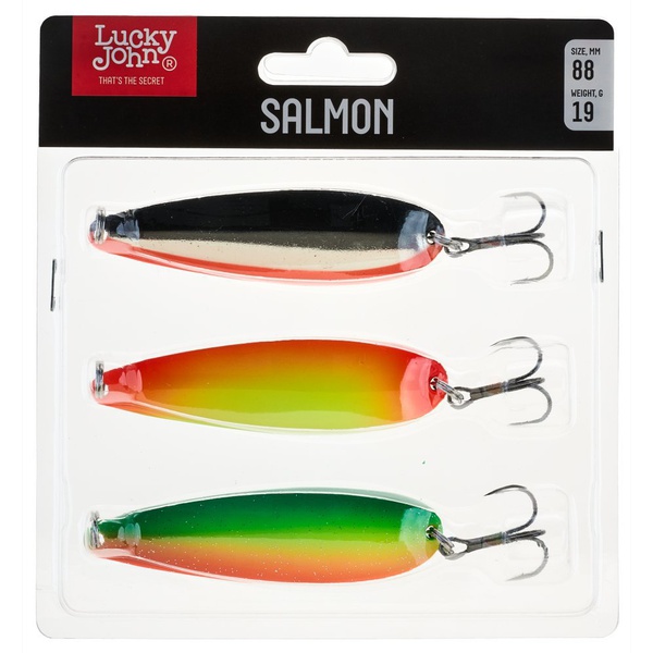 Набор колеблющихся блесен Lucky John Salmon (№ 002/006/008) 88 мм / 19 г