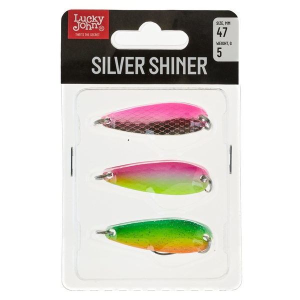 Набор колеблющихся блесен Lucky John Silver Shiner (№ 001/005/008) 47 мм / 5 г