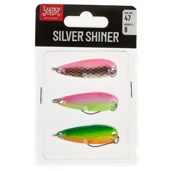 Набор колеблющихся блесен Lucky John Silver Shiner (№ 001/005/008) 47 мм / 8 г