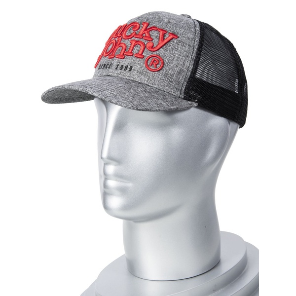 Бейсболка Lucky John GRM (сетка) красный логотип