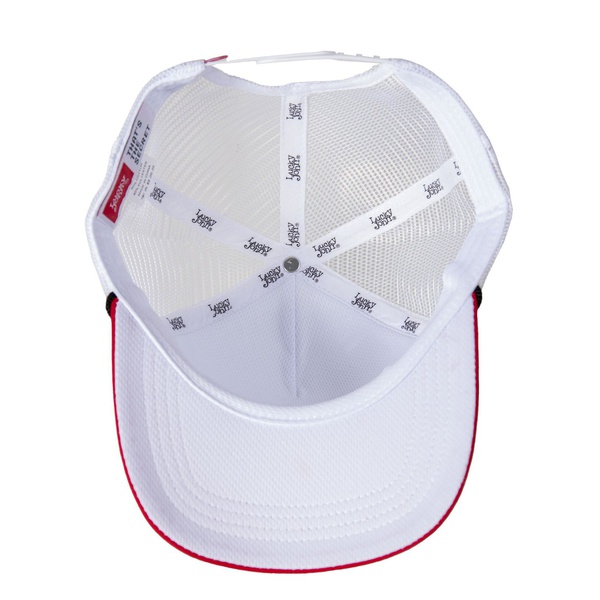 Бейсболка Lucky John WHM белый/красный