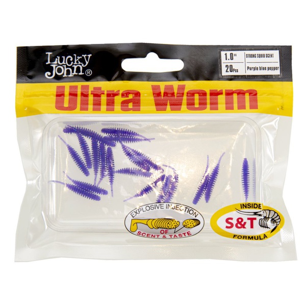 Слаги съедобные искусственные LJ Pro Series Ultraworm 1,0in (2.5 см/20 шт) S66