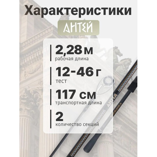 Спиннинг Волжанка Антей 2.28м, тест 12-46г