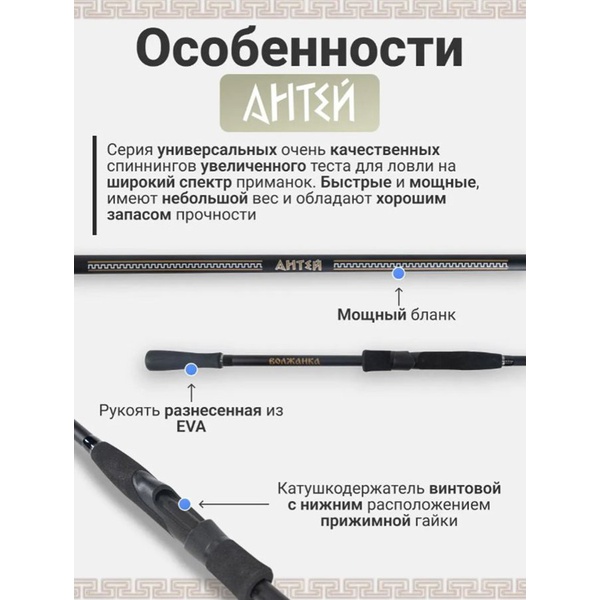 Спиннинг Волжанка Антей 2.51м, тест 16-59г