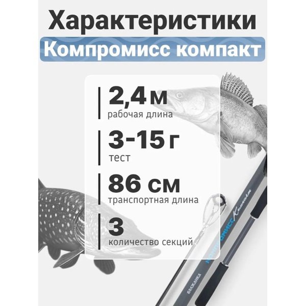 Спиннинг Волжанка Компромисс Компакт 2.4м/тест 3-15г
