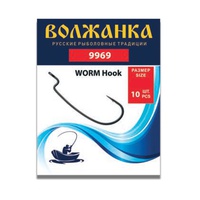 Крючки Волжанка Worm Hook 9969 (10шт/уп) # 4/0