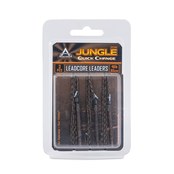 Поводки карповые Anakonda S-Clip Jungle Brown (80 см / 3шт) тест 18.1 кг