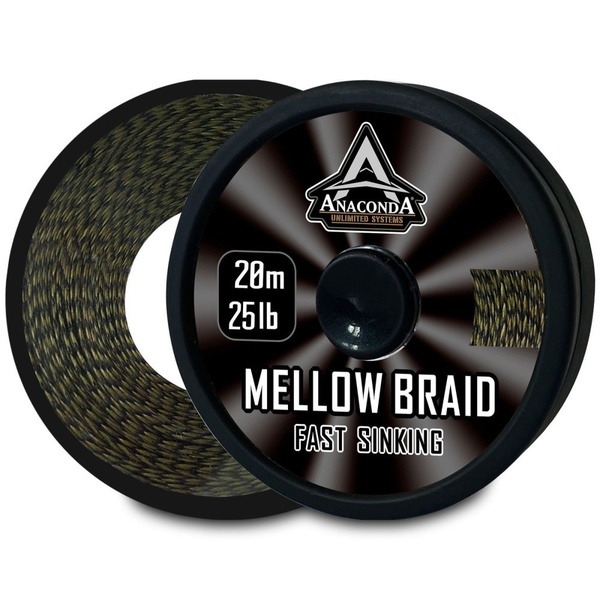 Шок-лидер Anakonda Fast Sinking Mellow Braid (20 м) тест 11.3 кг
