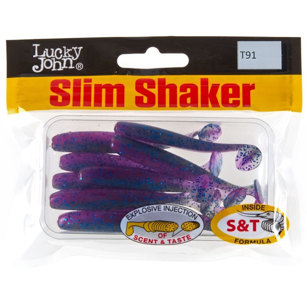 Виброхвосты съедобные Lucky John Pro Series Slim Shaker 3" (7.6см) 9шт T91