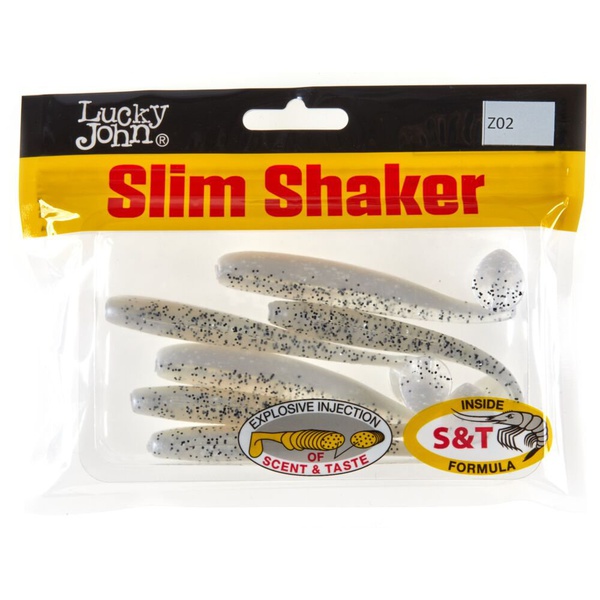 Виброхвосты съедобные Lucky John Pro Series Slim Shaker 4" (10см) 6шт Z02