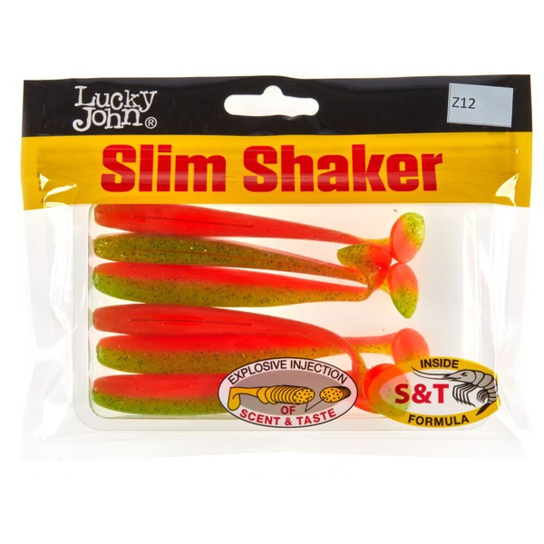 Виброхвосты съедобные Lucky John Pro Series Slim Shaker 4" (10см) 6шт Z12