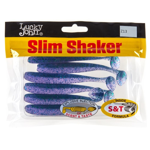 Виброхвосты съедобные Lucky John Pro Series Slim Shaker 4" (10см) 6шт Z13