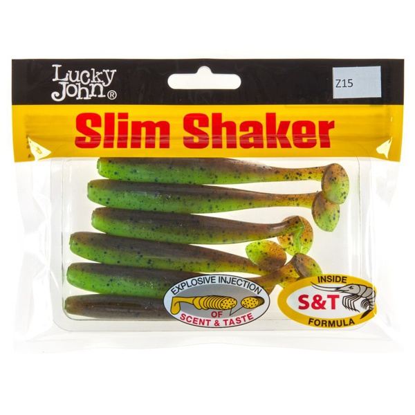 Виброхвосты съедобные Lucky John Pro Series Slim Shaker 4" (10см) 6шт Z15