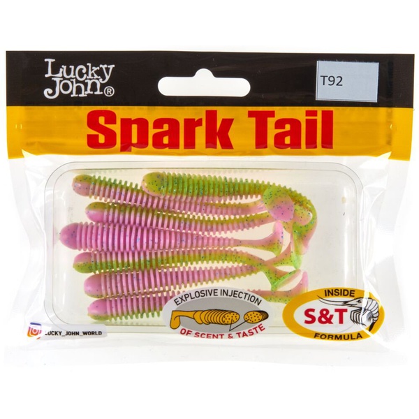 Виброхвосты съедобные Lucky John Pro Series Spark Tail 3" (7,6см) 7шт T92
