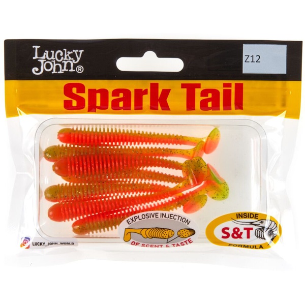 Виброхвосты съедобные Lucky John Pro Series Spark Tail 3" (7,6см) 7шт Z12