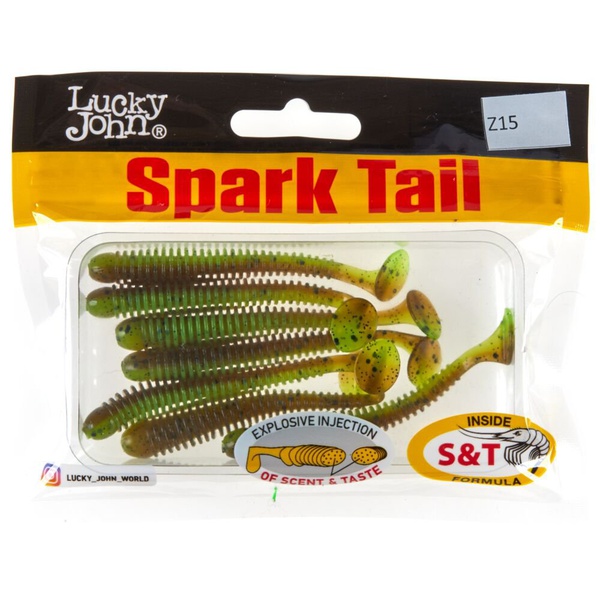 Виброхвосты съедобные Lucky John Pro Series Spark Tail 3" (7,6см) 7шт Z15