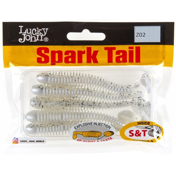 Виброхвосты съедобные Lucky John Pro Series Spark Tail 4" (10,1см) 5шт Z02