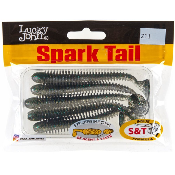 Виброхвосты съедобные Lucky John Pro Series Spark Tail 4" (10,1см) 5шт Z11