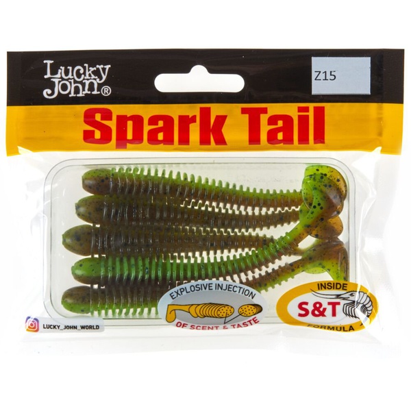 Виброхвосты съедобные Lucky John Pro Series Spark Tail 4" (10,1см) 5шт Z15
