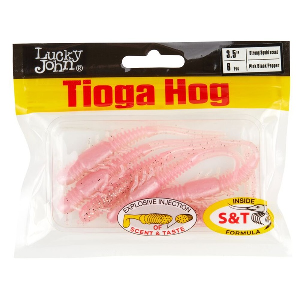 Виброхвосты съедобные Lucky John Pro Series Tioga Hog 3.5" (8.9 см) 6шт T64