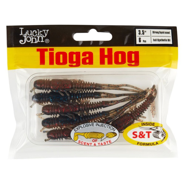 Виброхвосты съедобные Lucky John Pro Series Tioga Hog 3.5" (8.9 см) 6шт T65