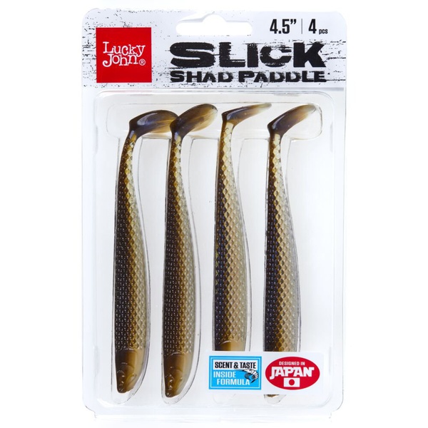 Виброхвосты Lucky John 3D Series Slick Shad Paddle 4.5in (11.4 см) 4шт T46