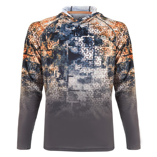 Футболка FHM Mark Hoodie V3 принт серо-оранжевый/серый