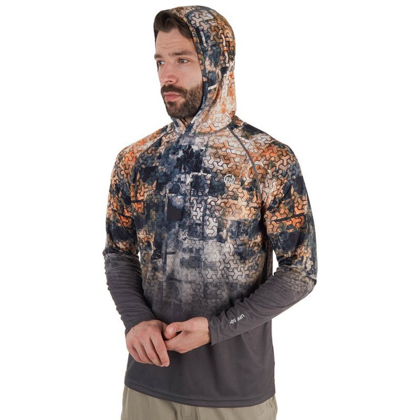 Футболка FHM Mark Hoodie V3 принт серо-оранжевый/серый