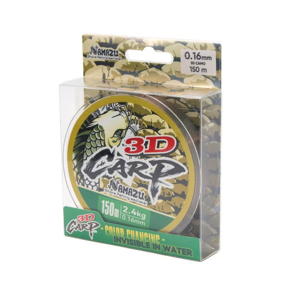 Леска Namazu 3D Carp (3D Camo, L-150 м) d-0,16 мм / 2,4 кг
