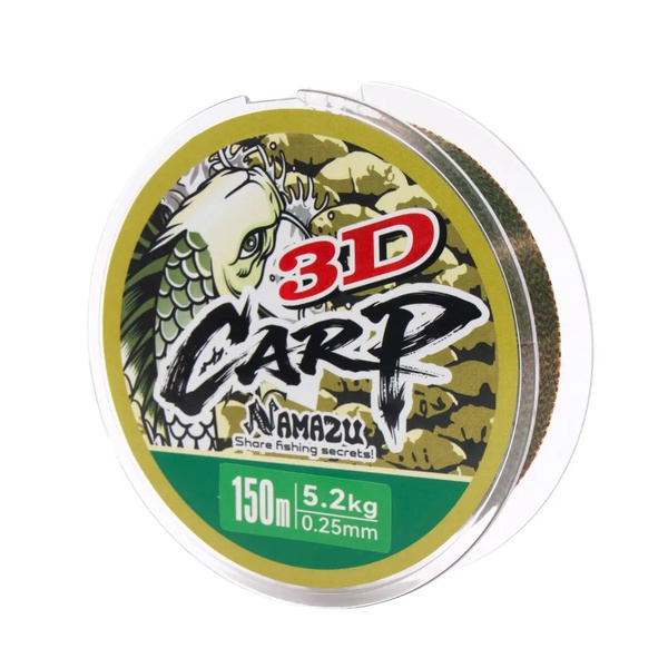 Леска Namazu 3D Carp (3D Camo, L-150 м) d-0,25 мм / 5,2 кг