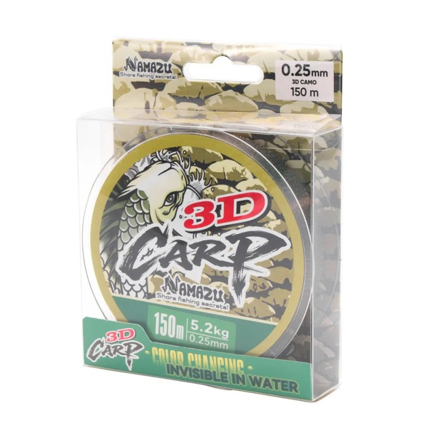 Леска Namazu 3D Carp (3D Camo, L-150 м) d-0,25 мм / 5,2 кг