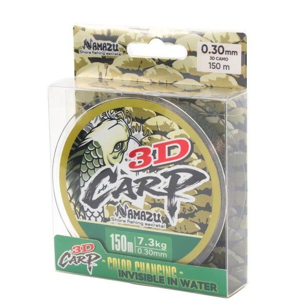 Леска Namazu 3D Carp (3D Camo, L-150 м) d-0,30 мм / 7,3 кг