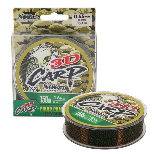 Леска Namazu 3D Carp (3D Camo, L-150 м) d-0,45 мм / 16 кг