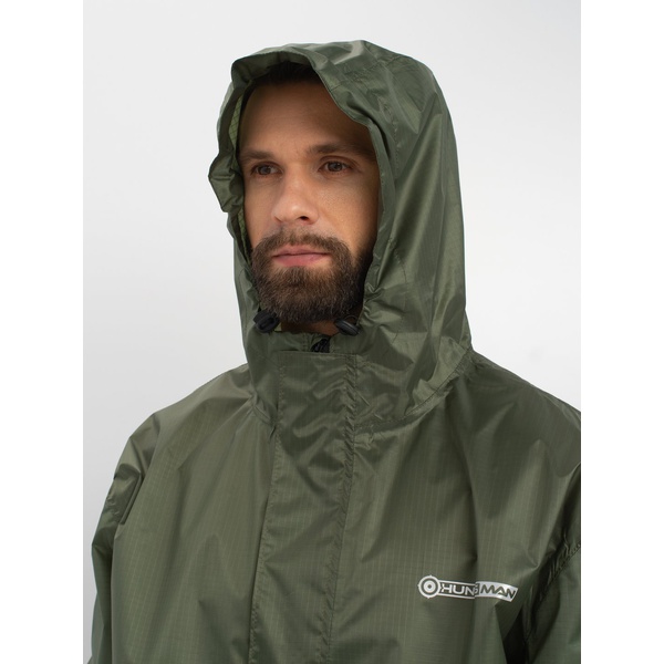 Костюм влаго-ветрозащитный Huntsman Склон-2 Зелёный, тк. Таффета