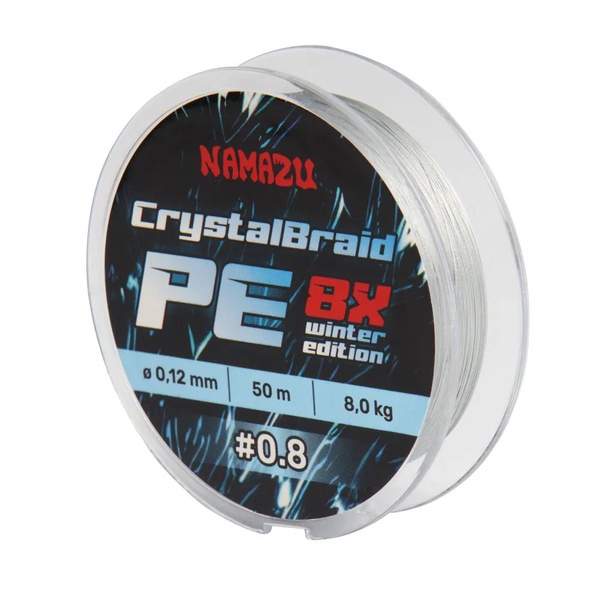 Шнур плетеный Namazu CrystalBraid PE 8Х (50 м) d-0,12 мм / 8 кг