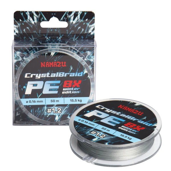 Шнур плетеный Namazu CrystalBraid PE 8Х (50 м) d-0,16 мм / 15.5 кг