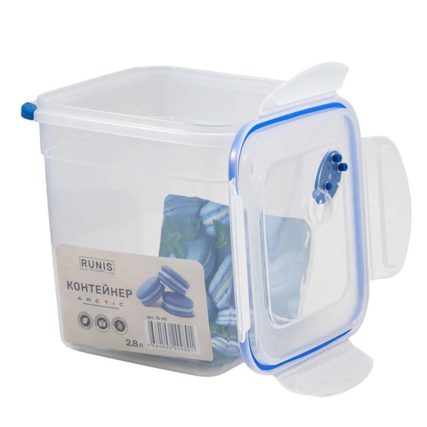 Контейнер Runis Arctic (герметичный, с клапаном, квадратный) 2.8 л